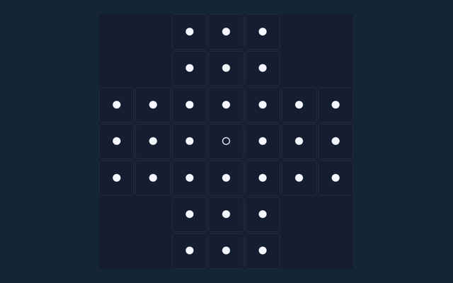 Peg Solitaire game board