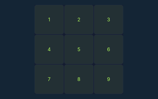 Sequence Memory game board